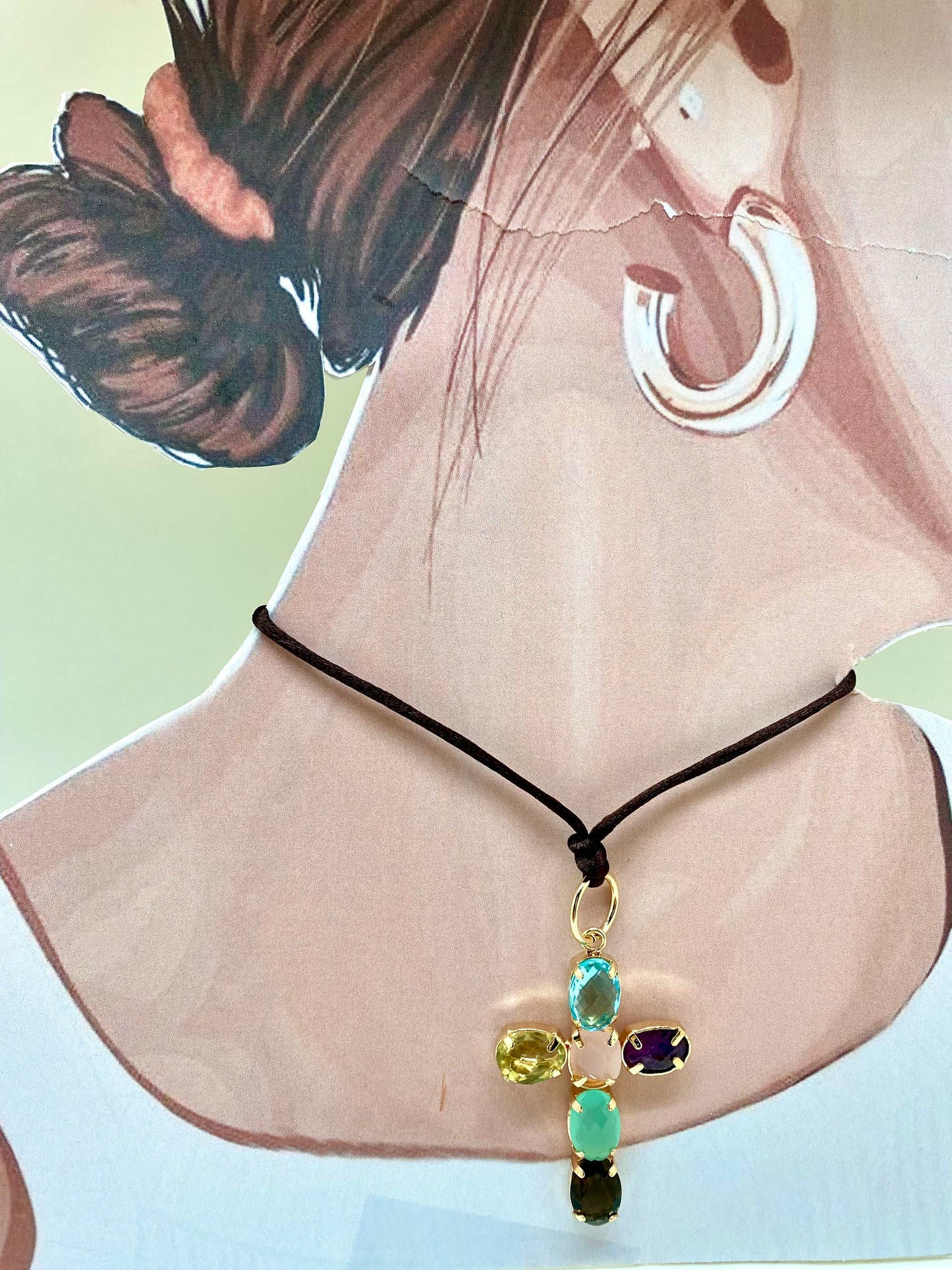 Collar cordón y cruz