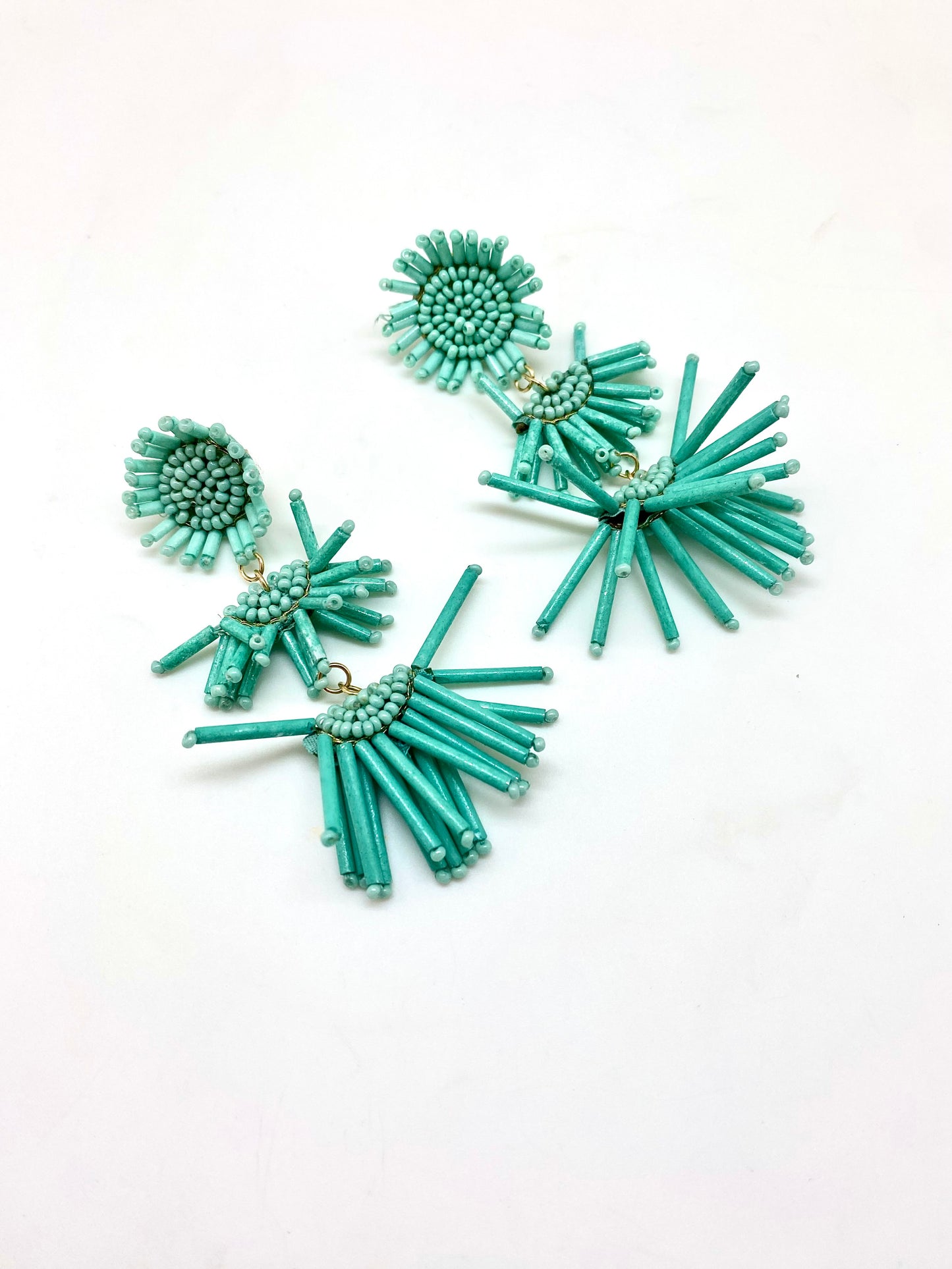 Pendientes abanico turquesa
