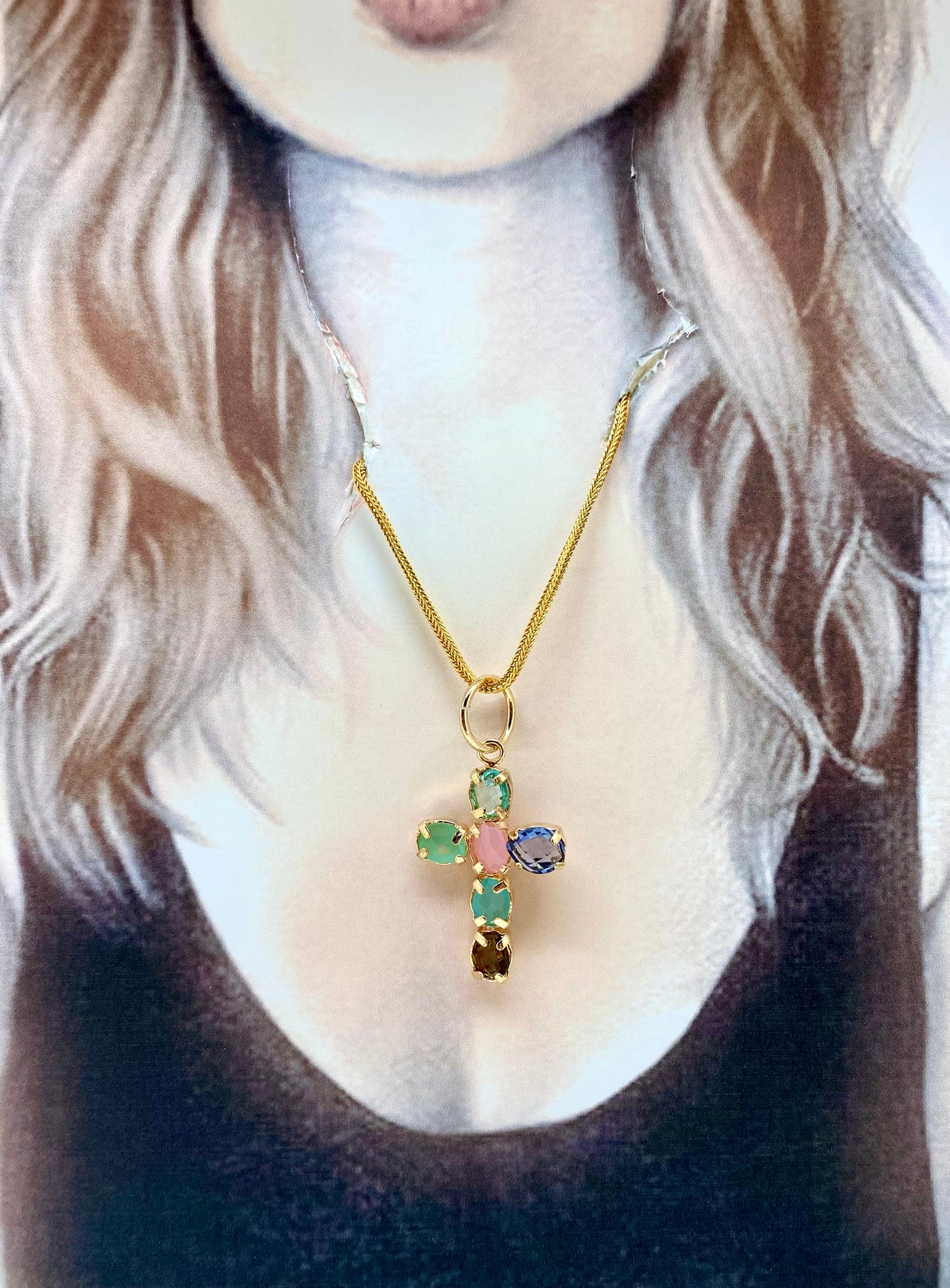 Collar cadena y cruz