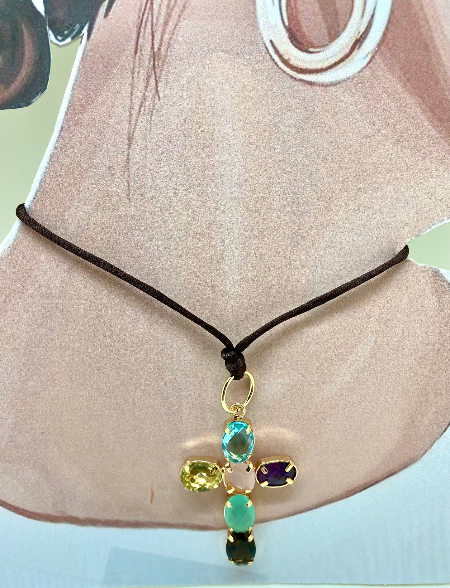 Collar cordón y cruz