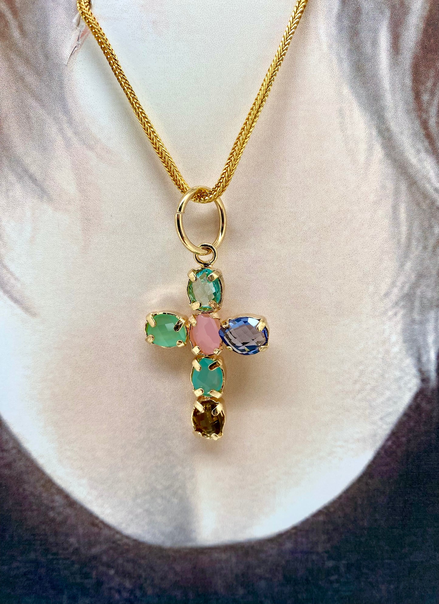 Collar cadena y cruz
