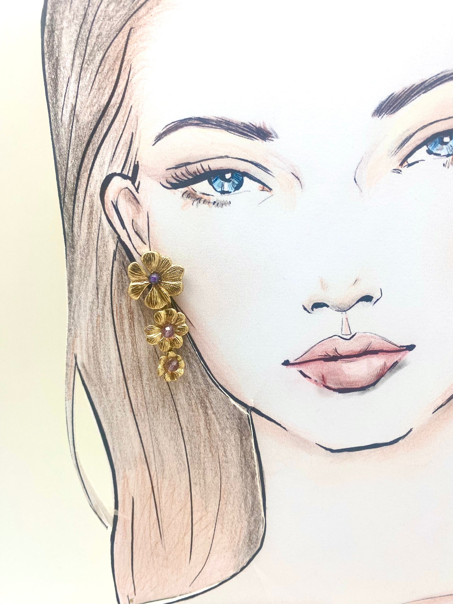 Pendientes flores mini