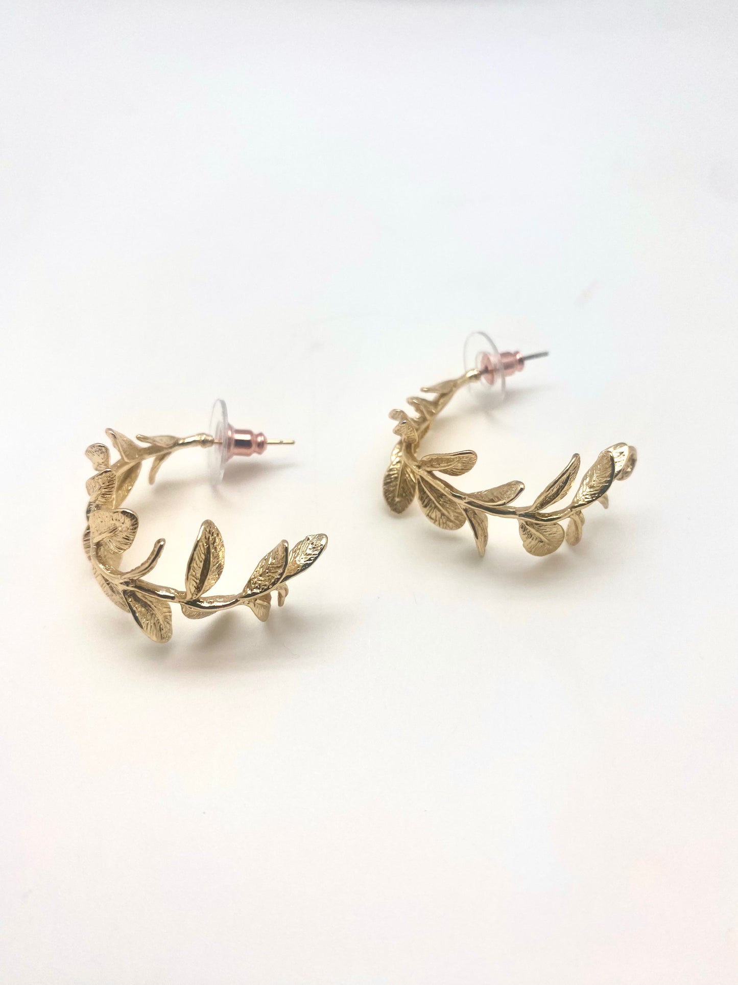 Pendientes aros hojas