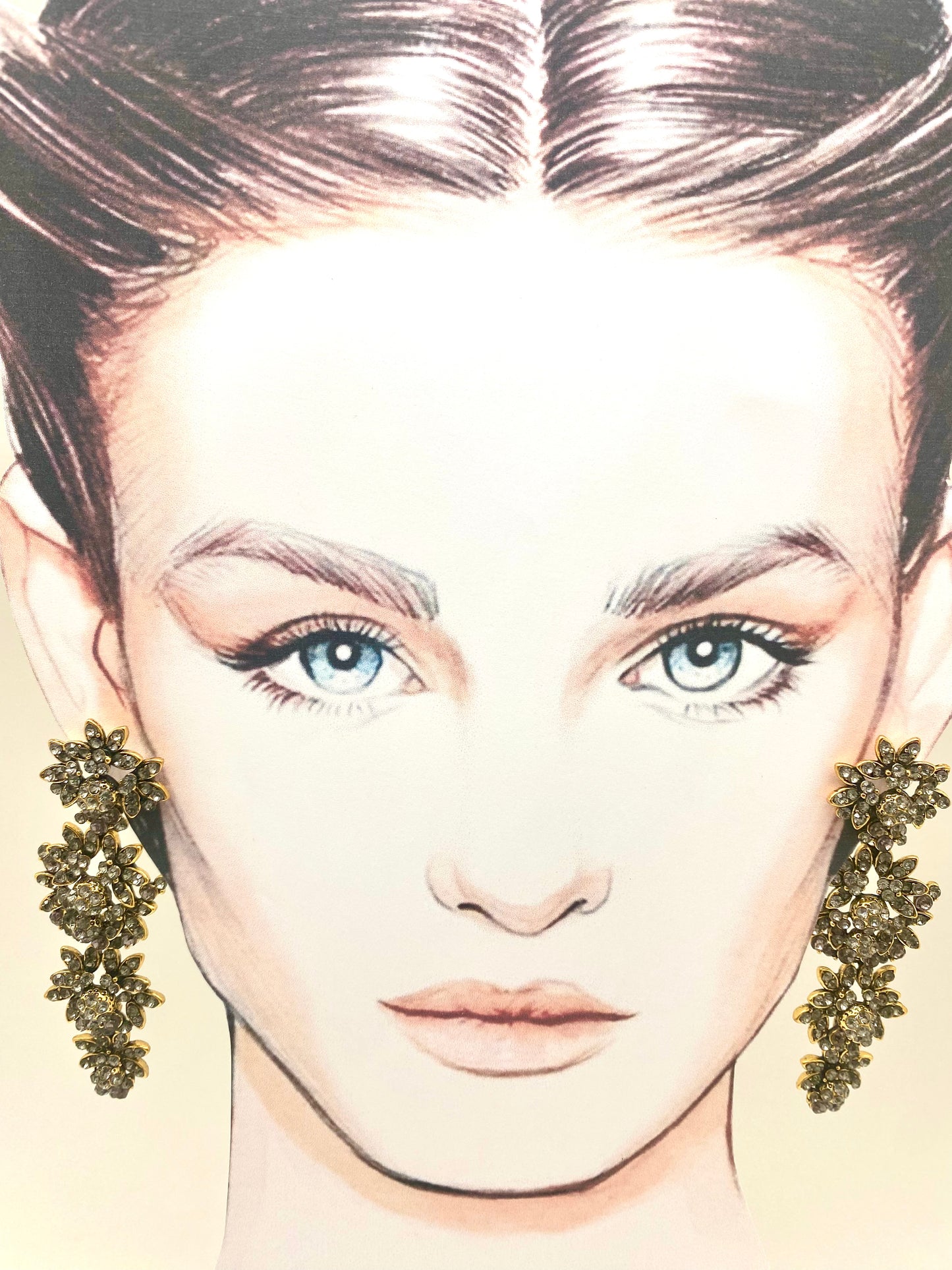 Pendientes flores cristal