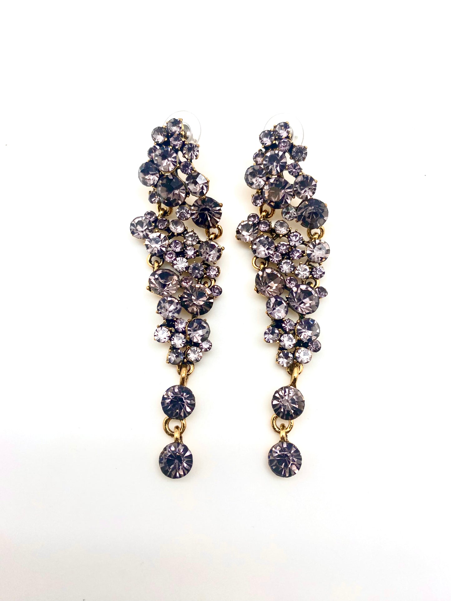 Pendientes cristales gris