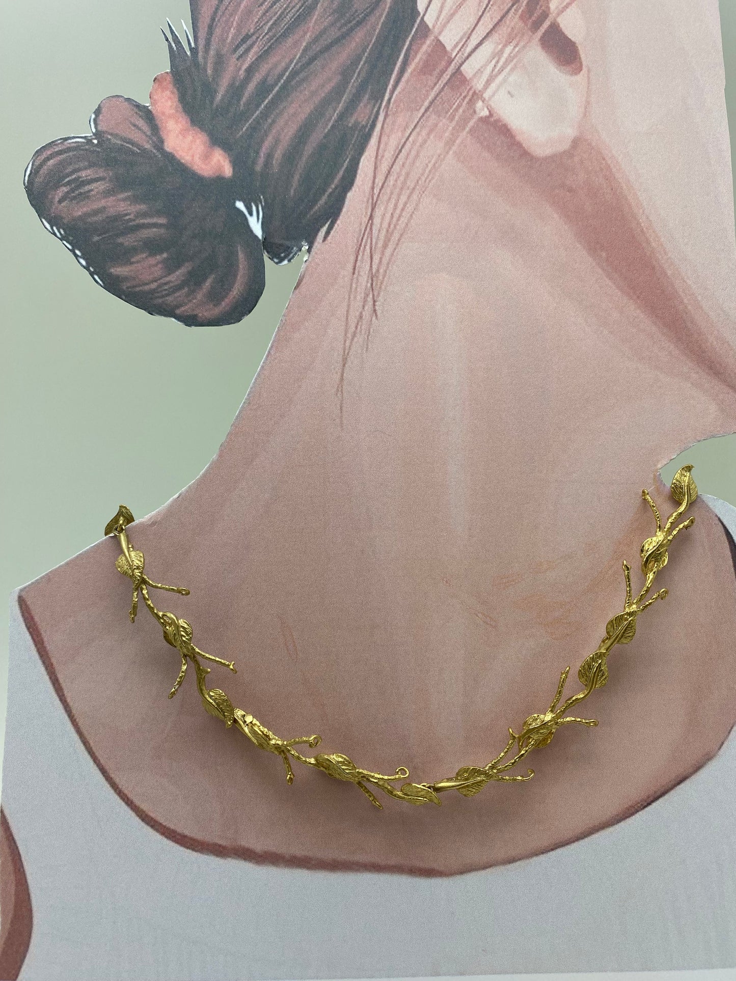 Collar hojas magnolia