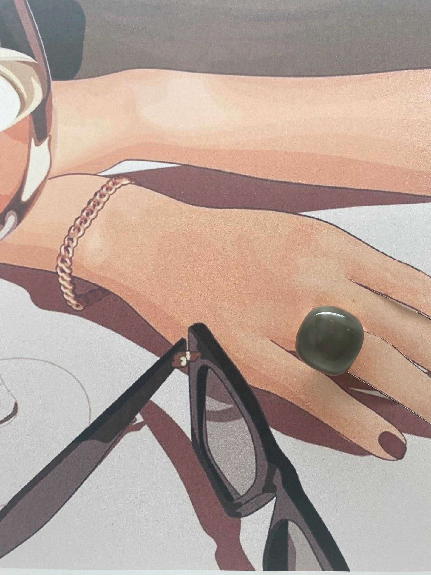 Anillo esmalte gris