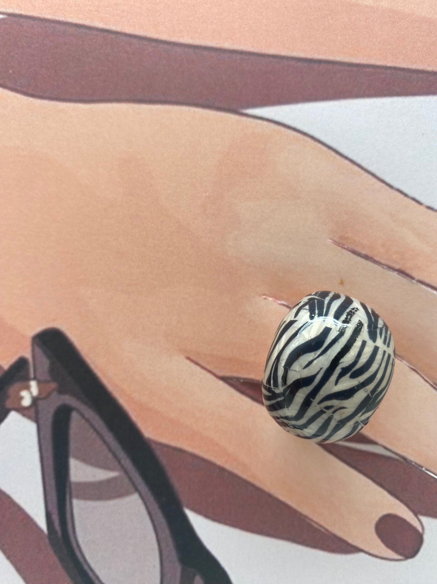 Anillo esmalte cebra