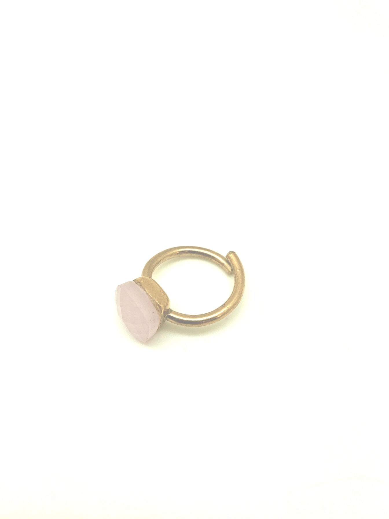 Anillo cubo cuarzo rosa