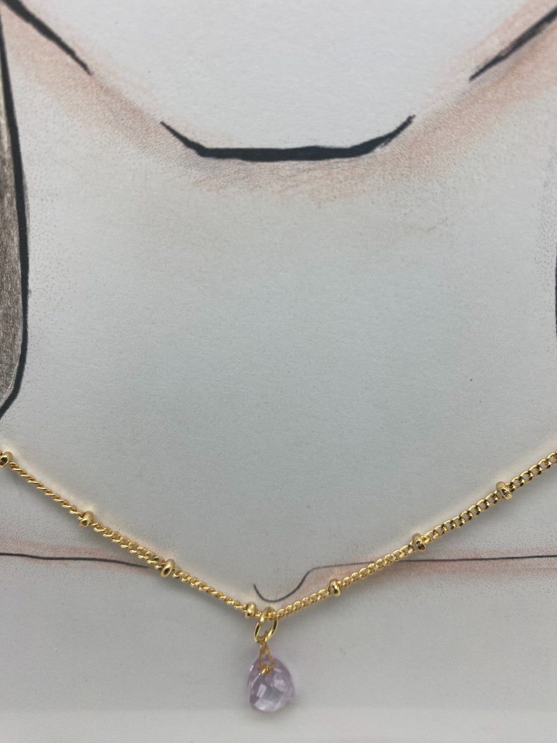 Cadena con lágrima amatista