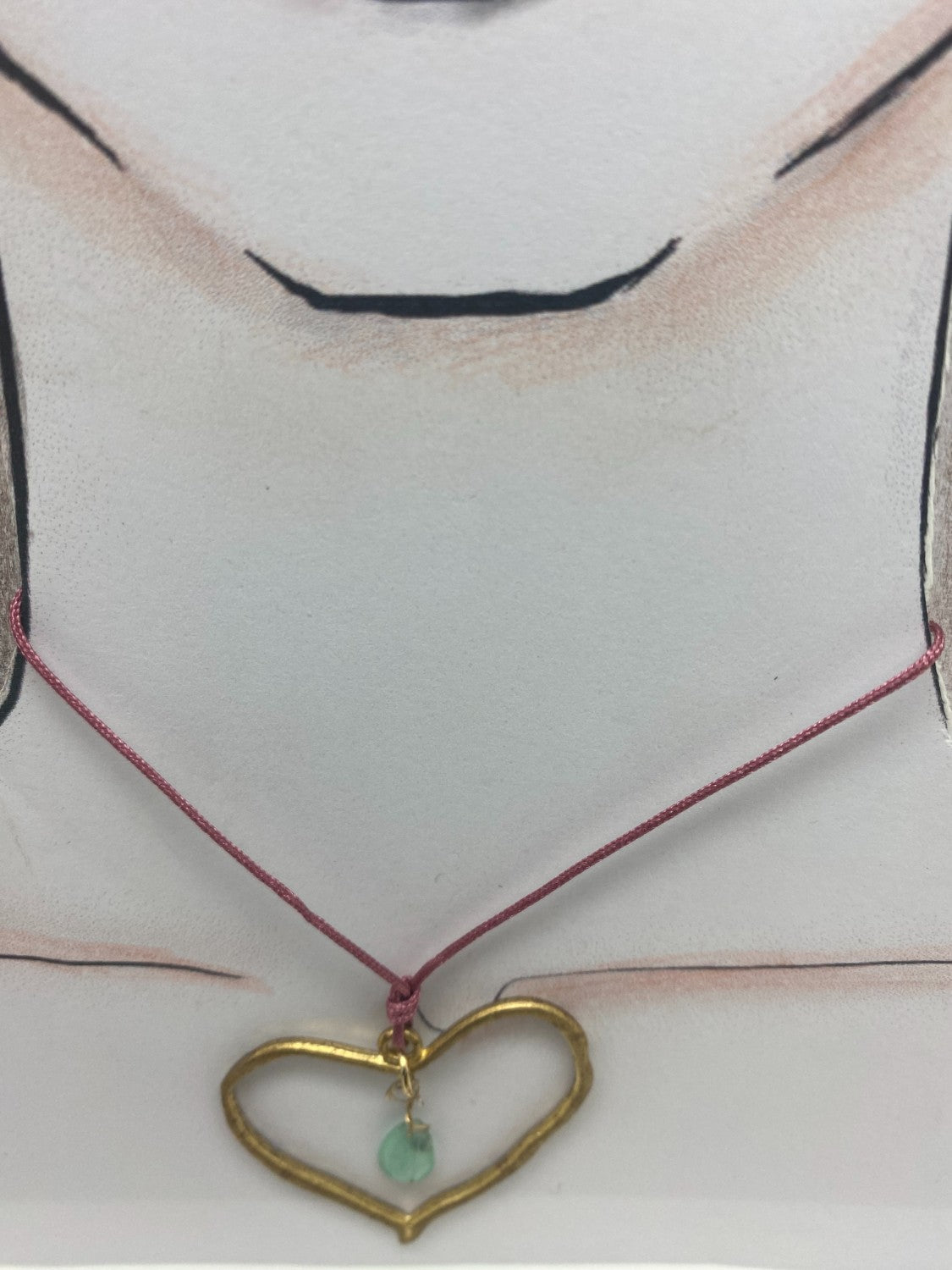 Collar corazón aguamarina