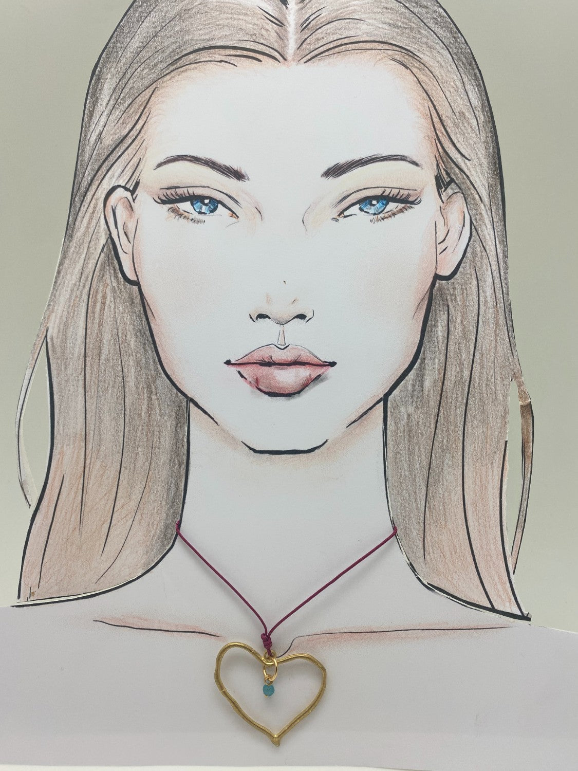 Collar corazón y jade