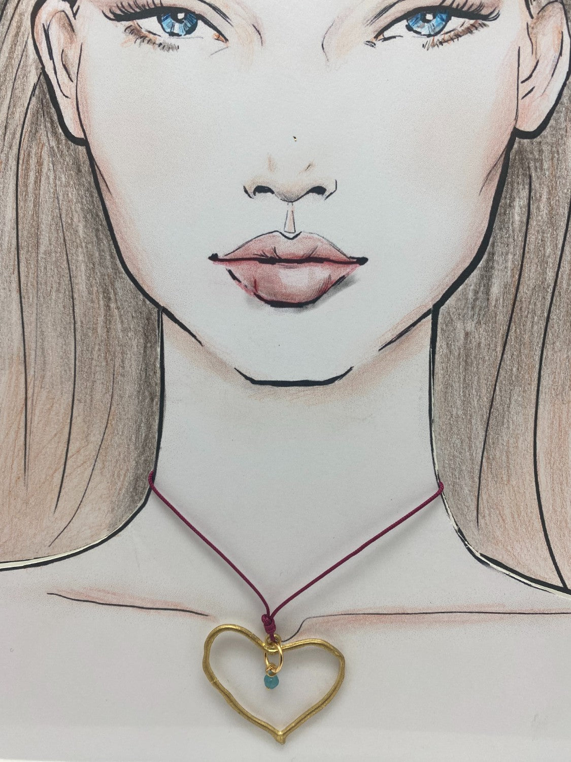 Collar corazón y jade