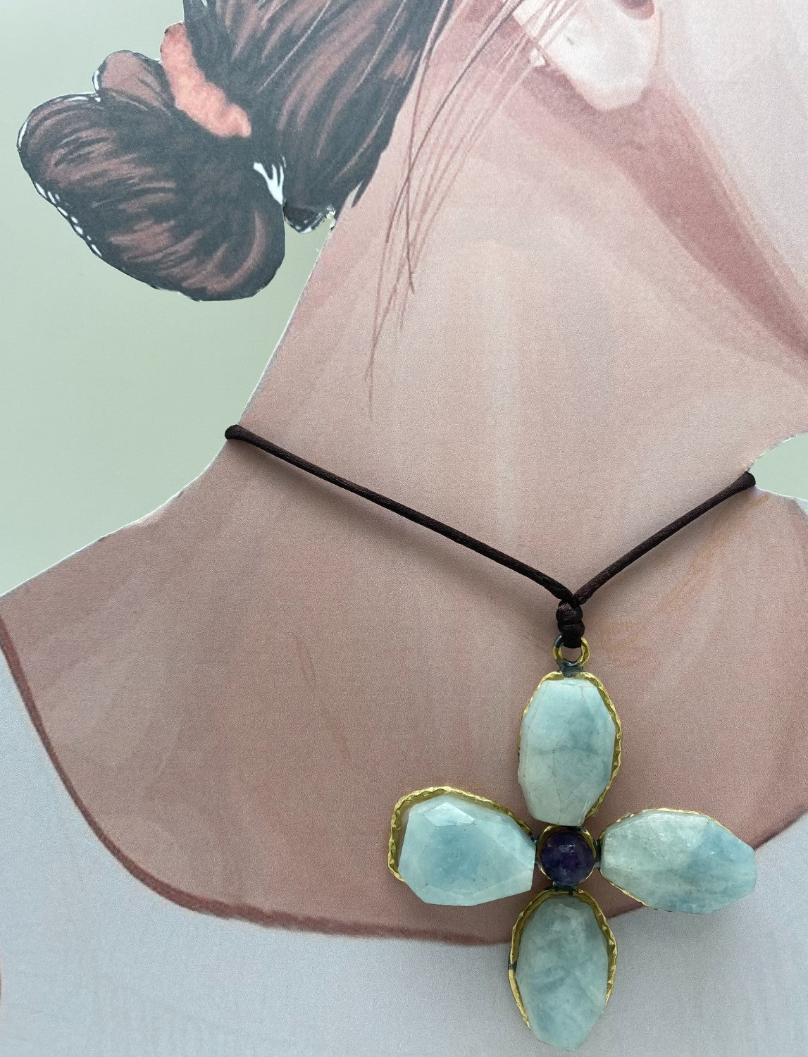Collar cruz grande