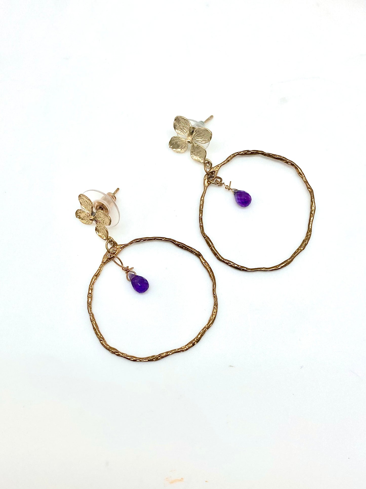 Pendientes aro grandes amatista