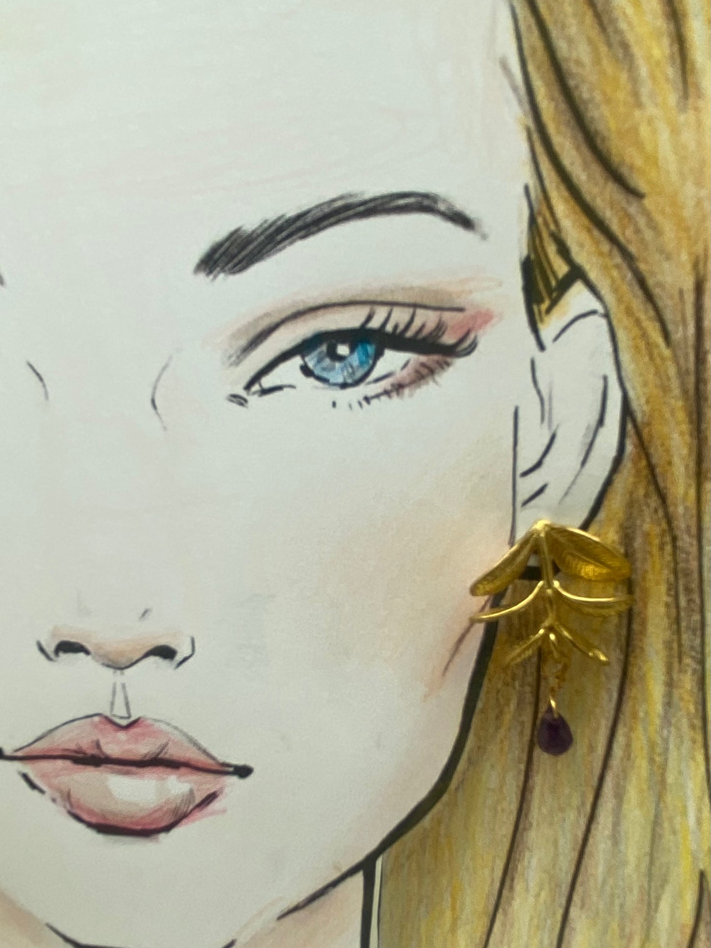 Pendientes hojas/amatista