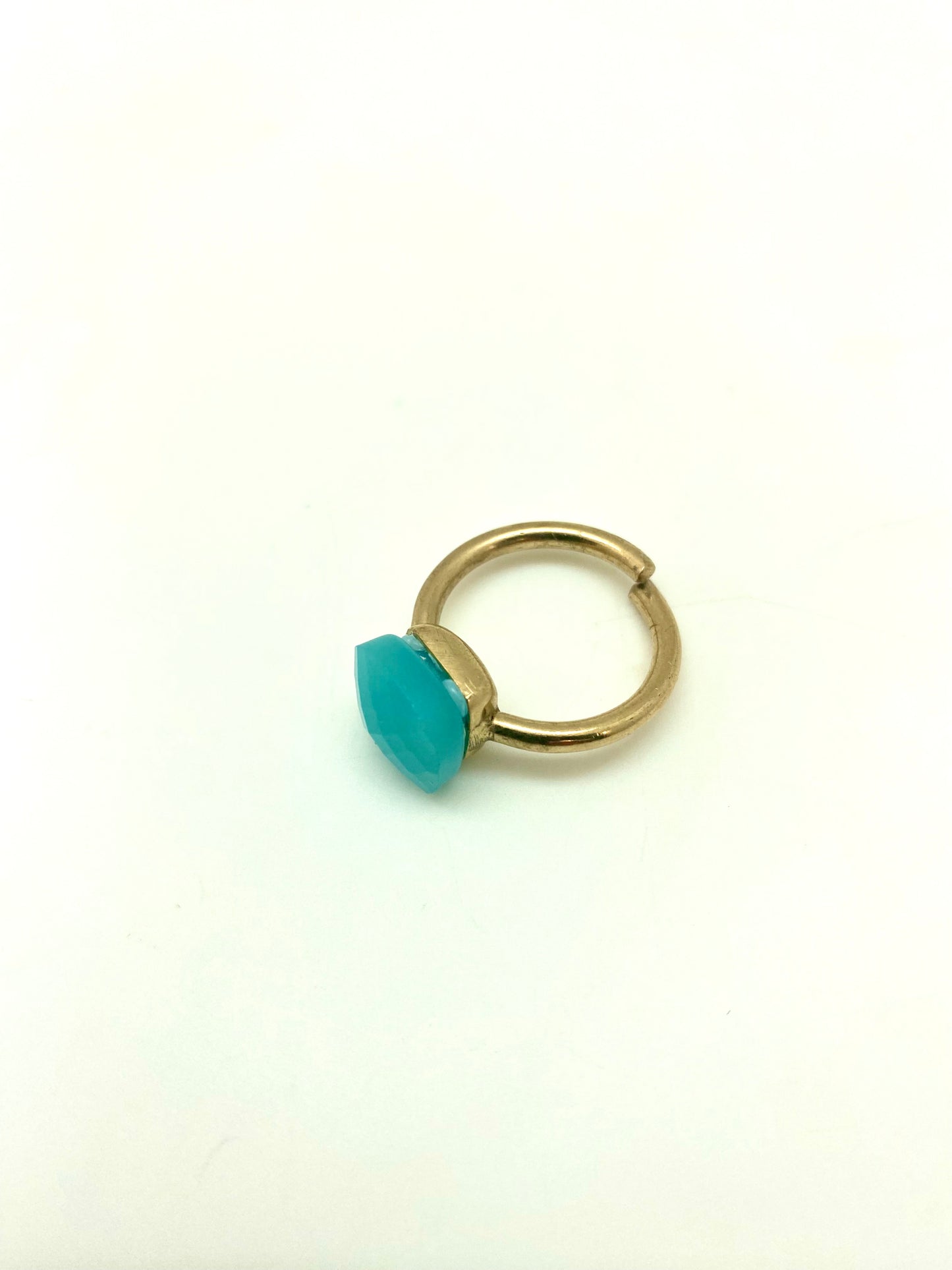 Anillo cubo aguamarina