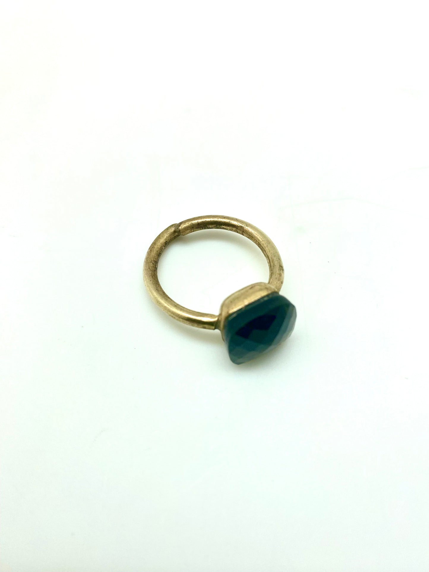 Anillo cubo cuarzo fumé