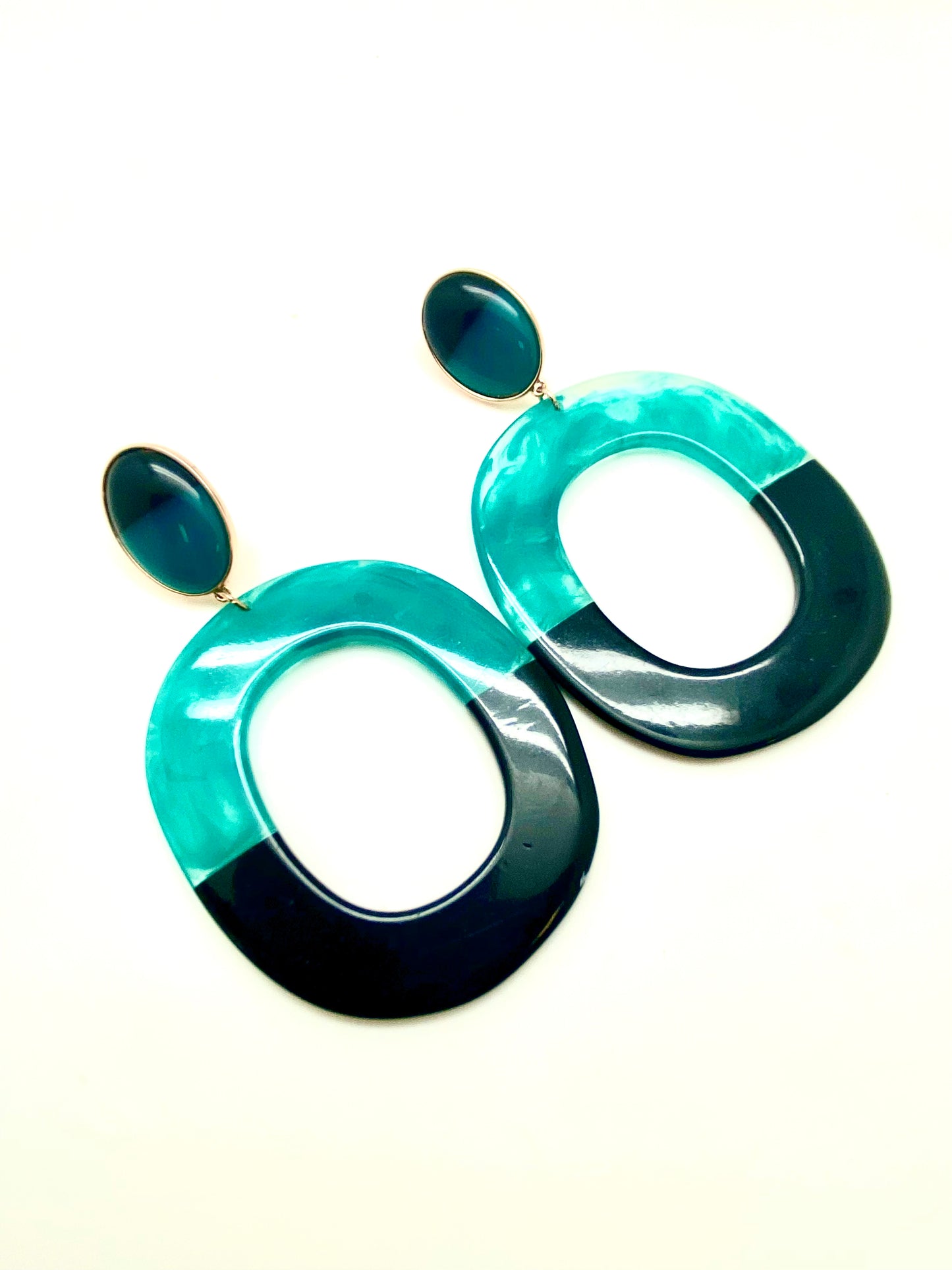 Pendientes aros verdes/negros