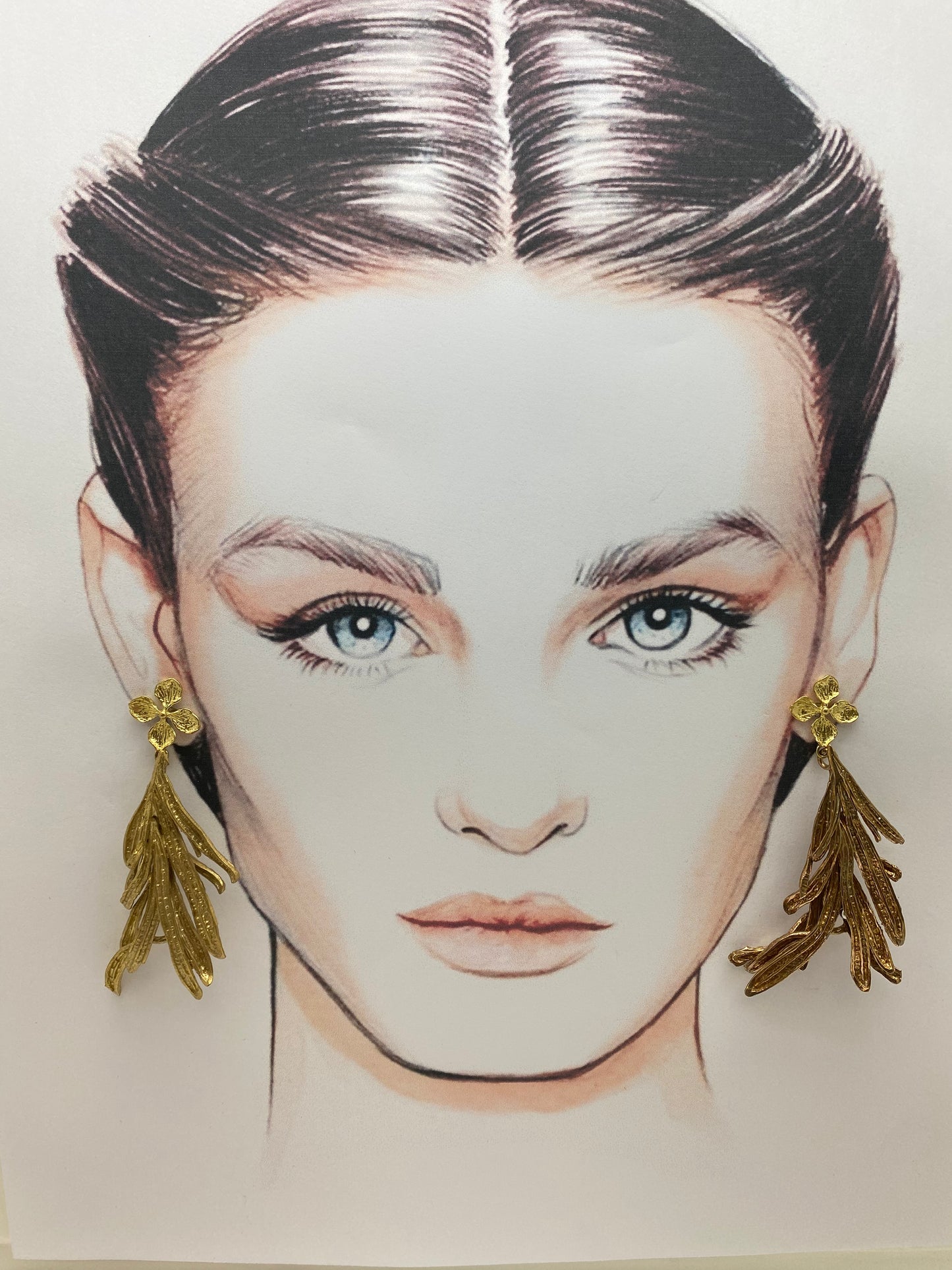 Pendientes hoja de romero grande