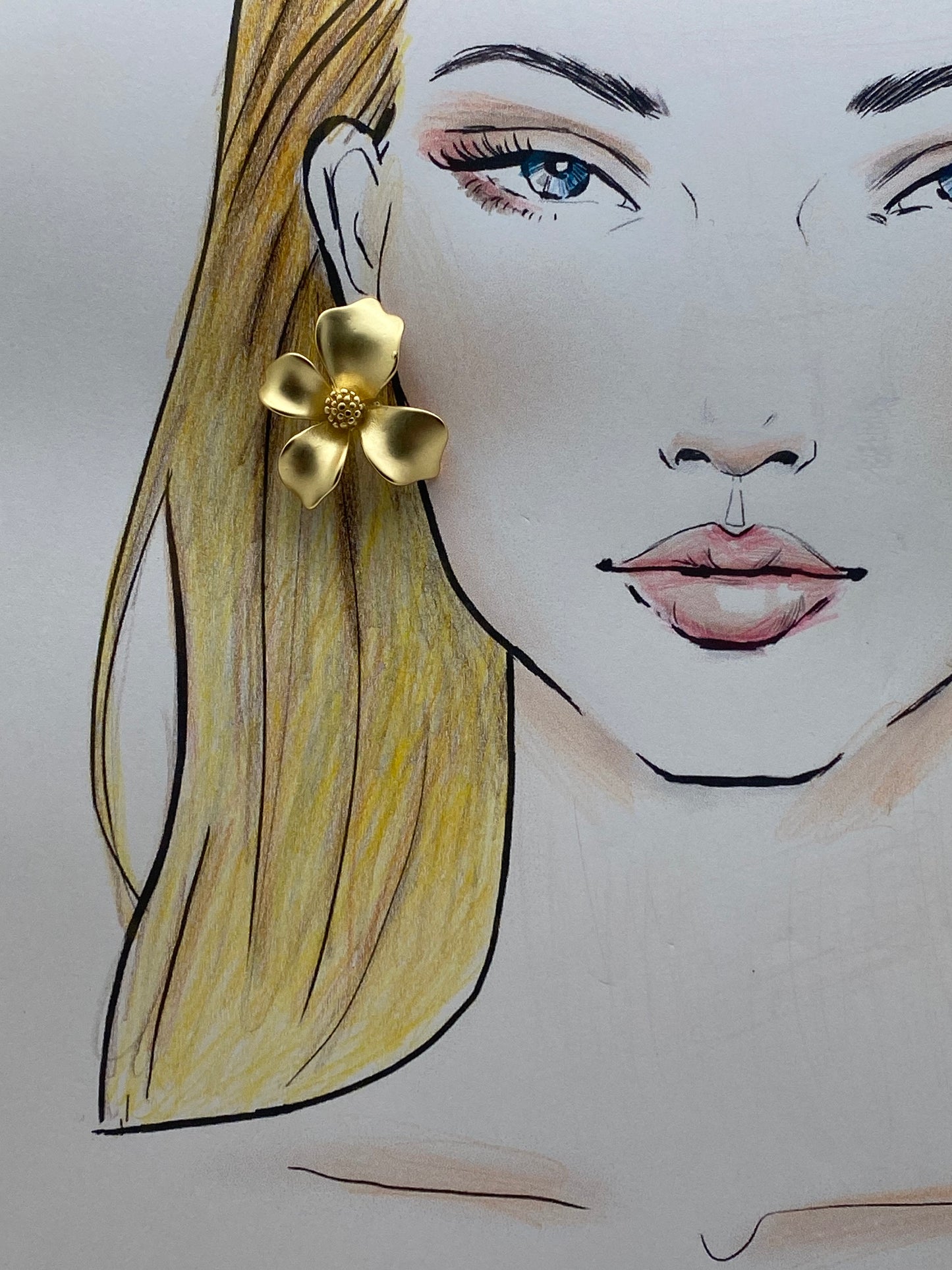 Pendientes flor