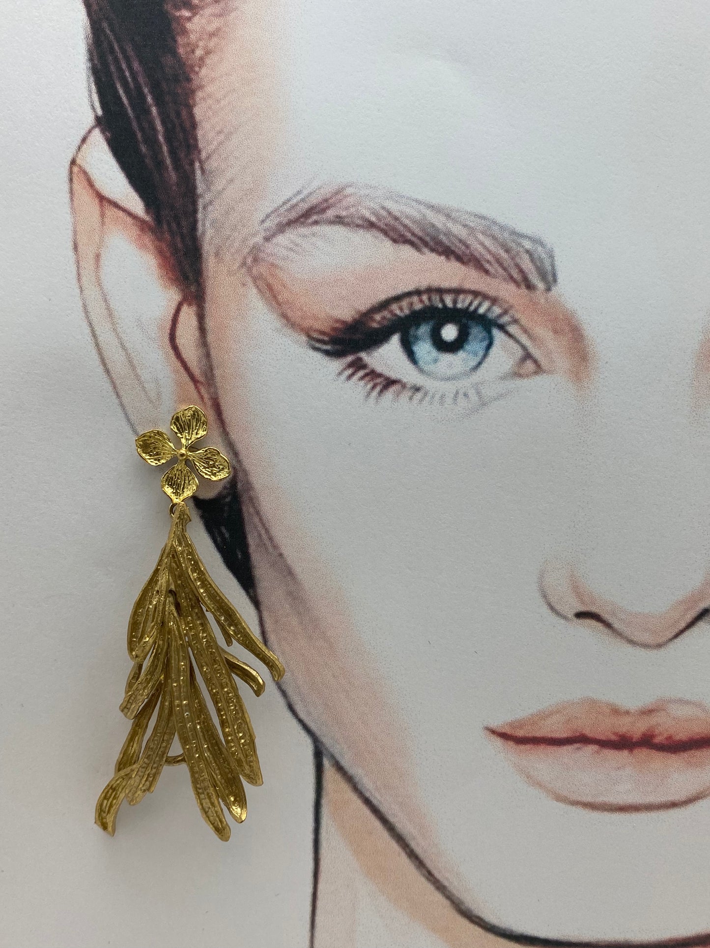 Pendientes hoja de romero grande
