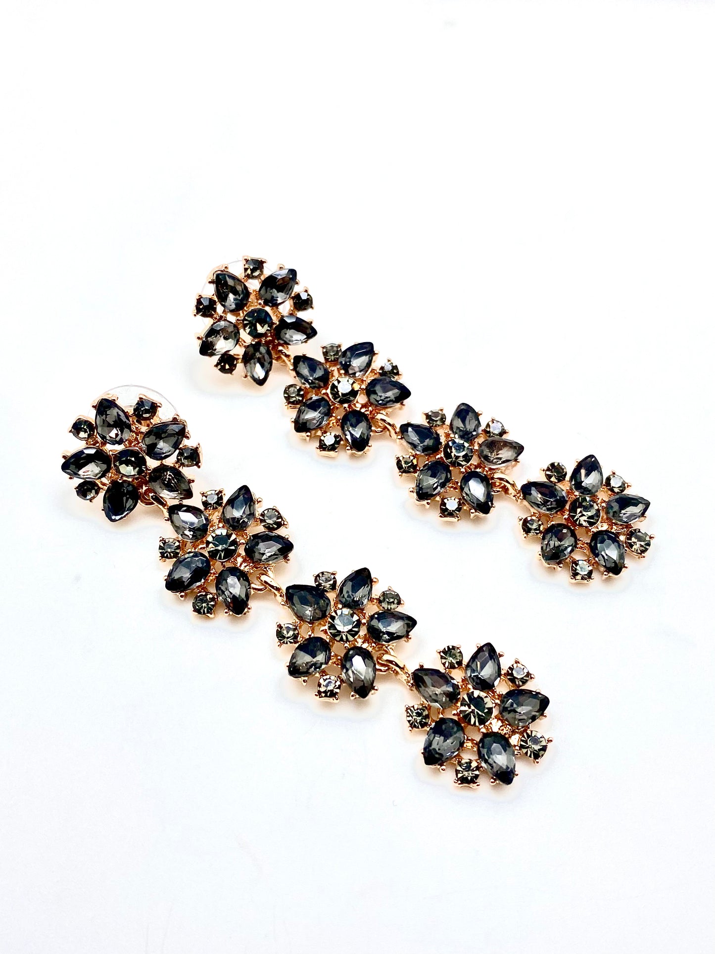 Pendientes flores cristales largos