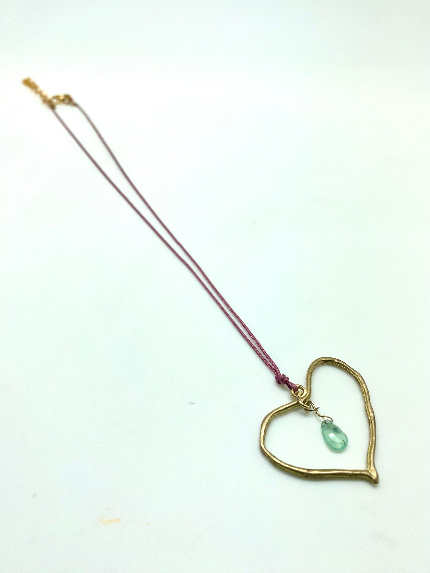 Collar corazón aguamarina