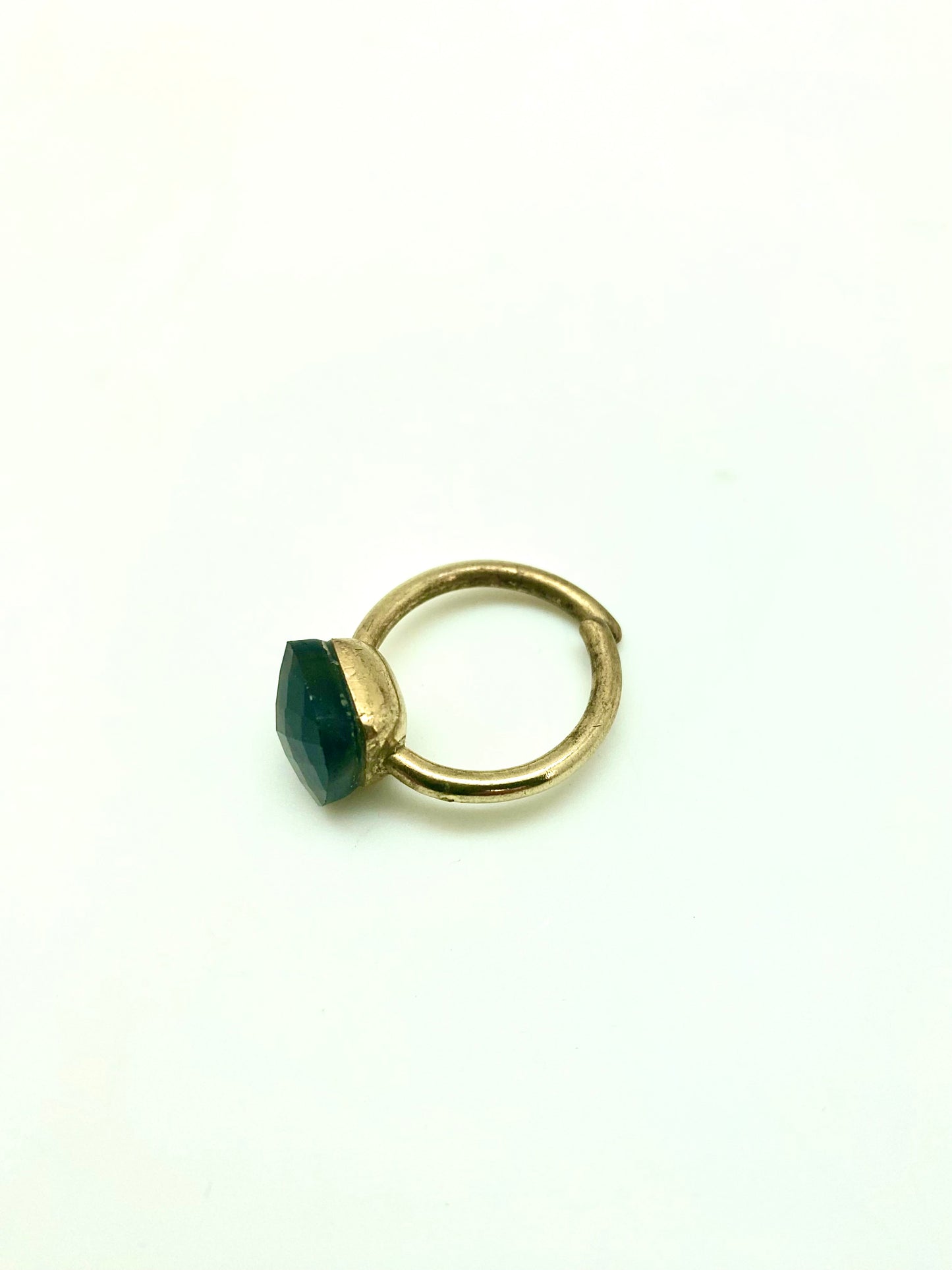Anillo cubo cuarzo fumé