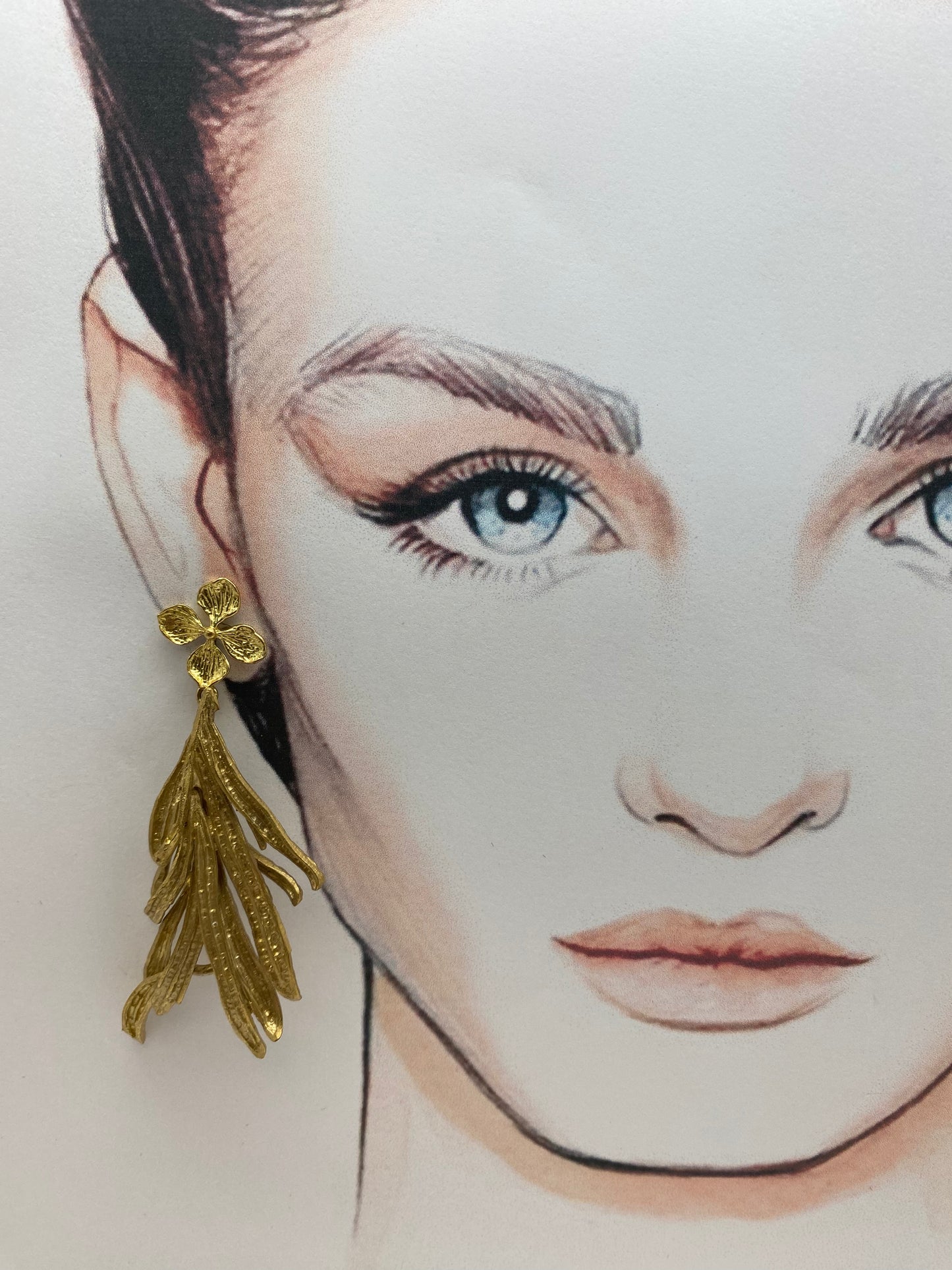 Pendientes hoja de romero grande