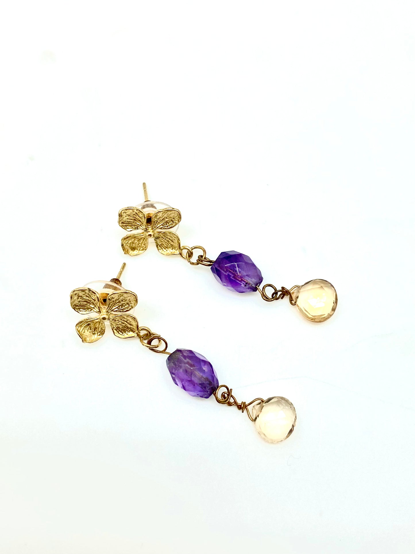 Pendientes flor/piedras