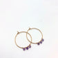 Pendientes aro y mini amatistas