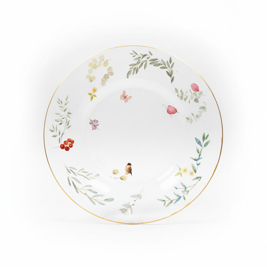 Plato decorativo con fondo blanco