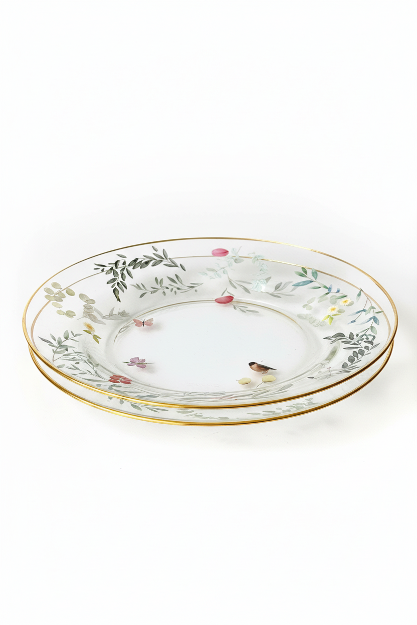 Plato decorativo vista lateral con fondo blanco