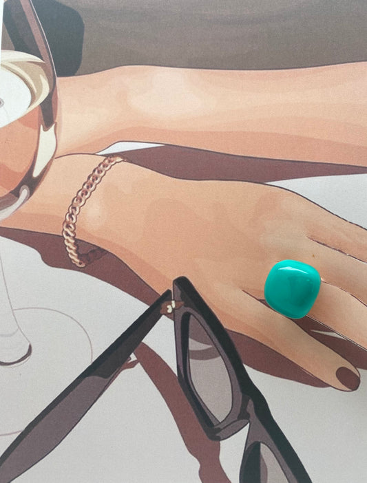 Anillo esmalte verde
