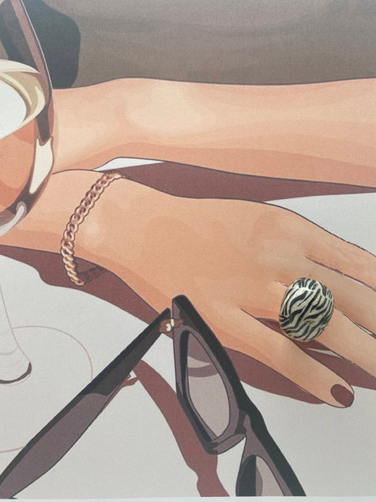 Anillo esmalte cebra