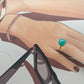 Anillo cubo aguamarina