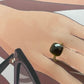 Anillo cubo cuarzo fumé
