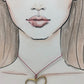 Collar corazón aguamarina