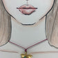 Collar hoja de parra y aguamarina