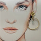 Pendientes aro grandes aguamarina