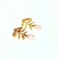 Pendientes hojas/cuarzo rosa