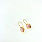 Pendientes cuarzo rosa ribeteadas