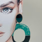 Pendientes aros verdes/negros
