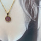 Cadena medalla estrella rosa