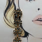 Pendientes flores cristales largos