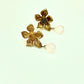 Pendientes flor/cuarzo rosa