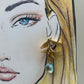Pendientes hojas/aguamarina
